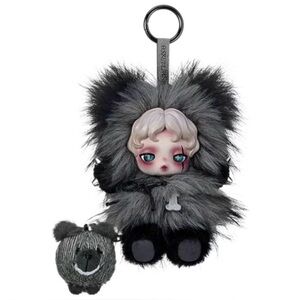 Pop Mart Skullpanda YOU FOUND ME SECRET BUDDY DOGGIE vinyl plush pendant.